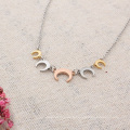 New Designs Long Chain Crescent Moon Charms Necklace For Women